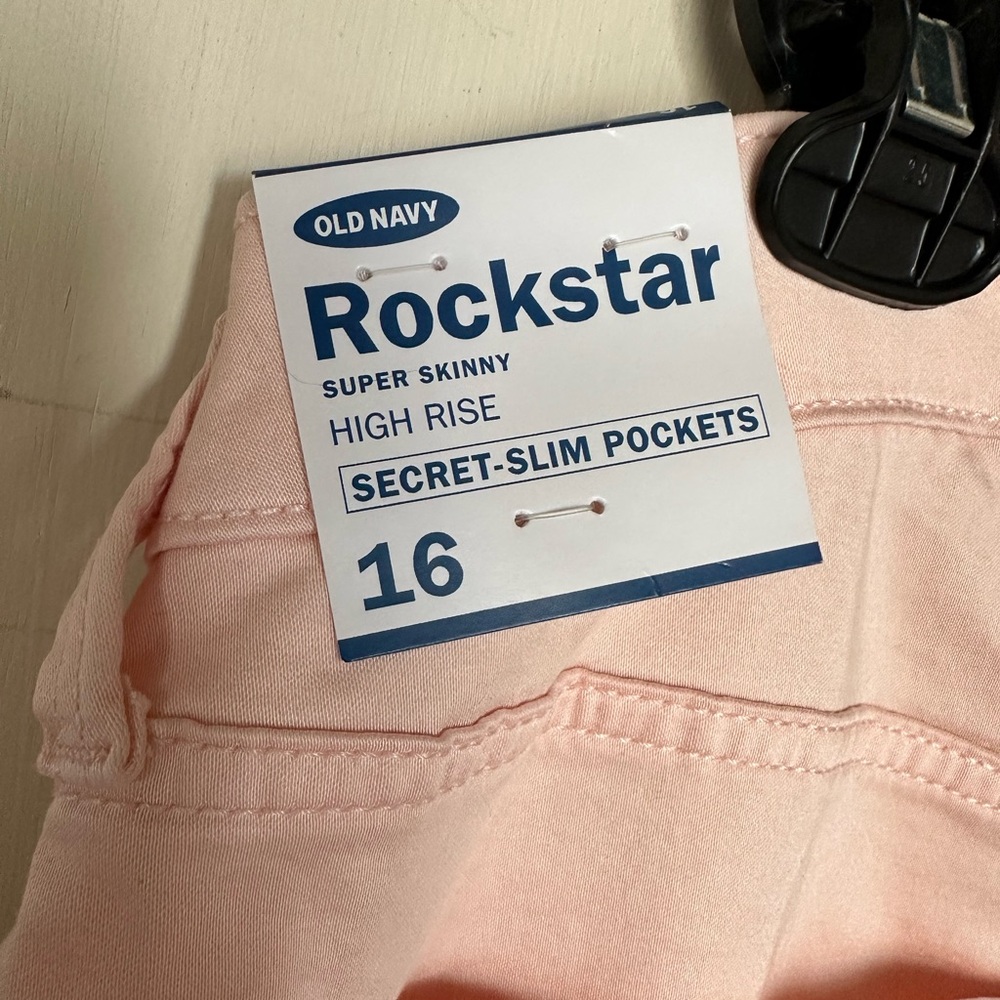 Old Navy Light Pink Straight Leg Jeans Size 16 NWT - Picture 3 of 11